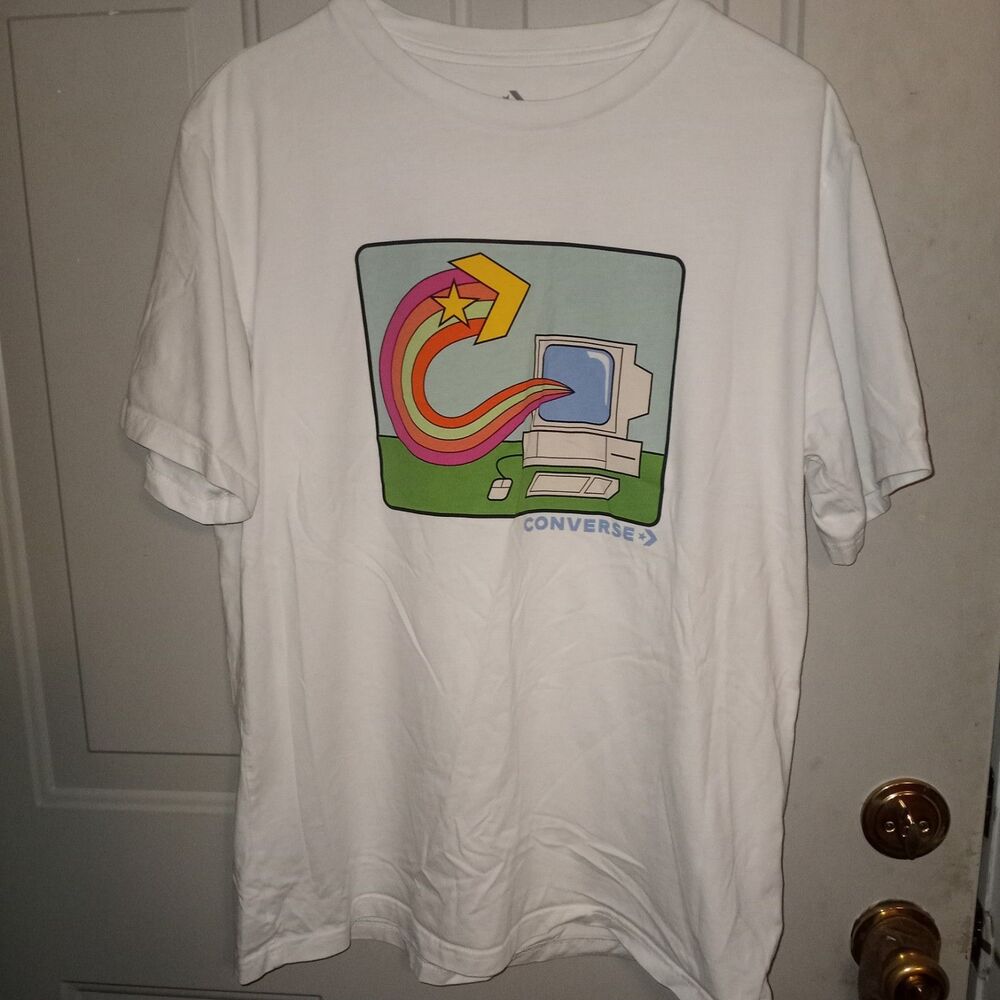 MENS LARGE - New Converse Eight Bit PC Computer Cotton T-Shirt